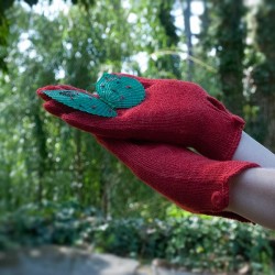 Gants PISAC en baby alpaga ROUGE