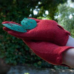 Gants PISAC en baby alpaga ROUGE