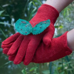 Gants PISAC en baby alpaga ROUGE