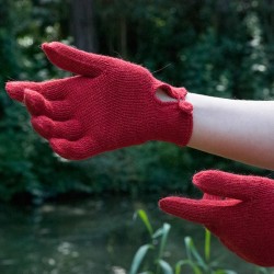 Gants PISAC en baby alpaga ROUGE