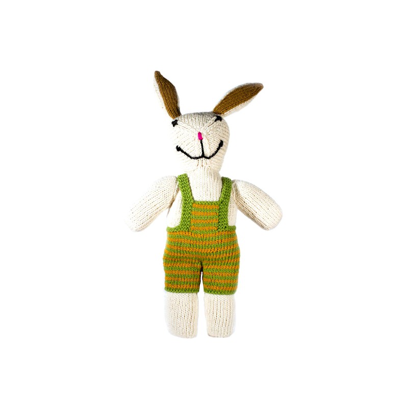 Lapin garçon tricoté main en coton organique Lapin garçon tricoté main en coton organique
