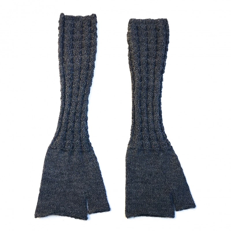 Mitaines extra longues en baby alpaga GRIS Mitaines extra longues en baby alpaga GRIS