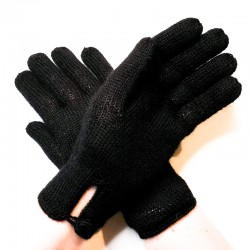 Gants PISAC en baby alpaga NOIR