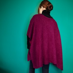 PONCHO BARRANCO baby alpaga AUBERGINE