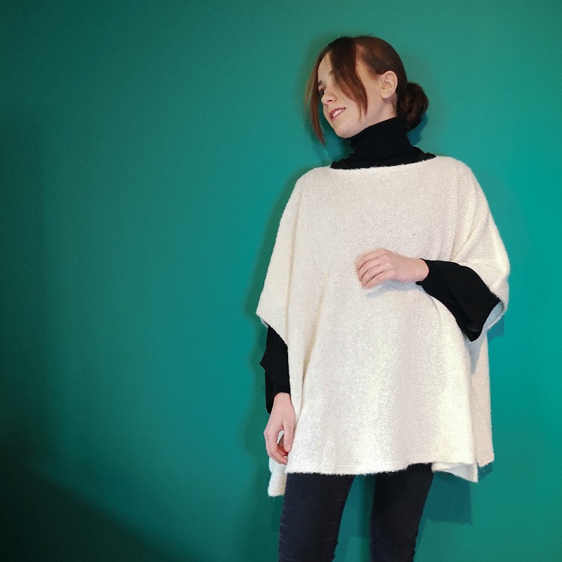 PONCHO BARRANCO baby alpaga ECRU PONCHO BARRANCO baby alpaga ECRU