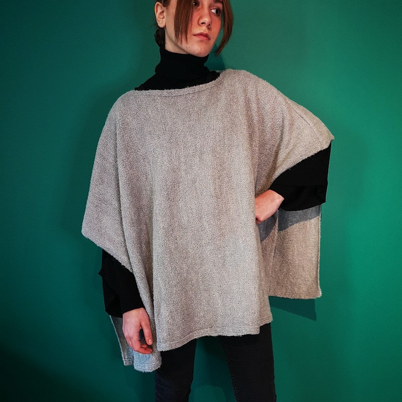 PONCHO BARRANCO baby alpaga GRIS CLAIR PONCHO BARRANCO baby alpaga GRIS CLAIR