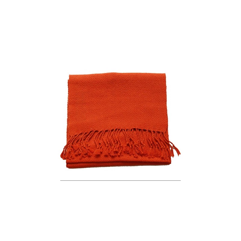 Echarpe artisanale simple fil 100% alpaga ORANGE Echarpe artisanale simple fil 100% alpaga ORANGE
