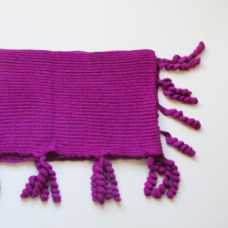 Echarpe MACHU pompons et baby alpaga FUCHSIA