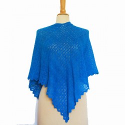 poncho en dentelle de baby alpaga HUARAZ turquoise