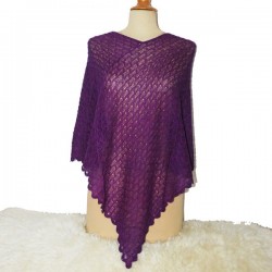 poncho en dentelle de baby alpaga HUARAZ  violet