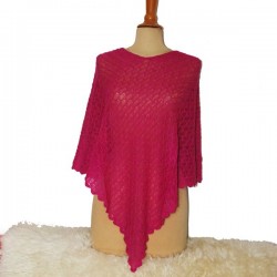 poncho en dentelle de baby alpaga HUARAZ   fushia